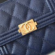 Chanel Wallet Blue Calfskin Caviar Leather Silver-Tone A80374 Size 11cm - 6