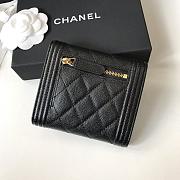 Chanel Wallet Black Calfskin Caviar Leather Gold-Tone A80374 Size 11cm - 2
