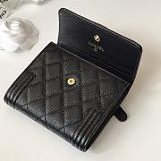 Chanel Wallet Black Calfskin Caviar Leather Gold-Tone A80374 Size 11cm - 4