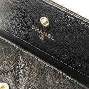 Chanel Wallet Black Calfskin Caviar Leather Gold-Tone A80374 Size 11cm - 5