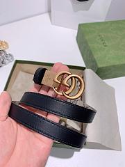 Gucci Marmont Thin Leather Belt With Shiny Buckle  - 5
