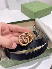 Gucci Marmont Thin Leather Belt With Shiny Buckle  - 2
