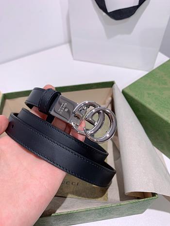 Gucci Marmont Thin Leather Belt With Metal Buckle