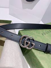 Gucci Marmont Thin Leather Belt With Metal Buckle - 4