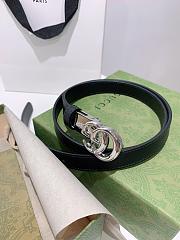 Gucci Marmont Thin Leather Belt With Metal Buckle - 3