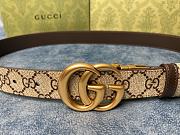 Gucci Marmont Thin Belt Double G Buckle In Brown - 4