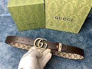 Gucci Marmont Thin Belt Double G Buckle In Brown - 6