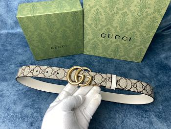 Gucci Marmont Thin Belt Double G Buckle In White