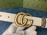 Gucci Marmont Thin Belt Double G Buckle In White - 2