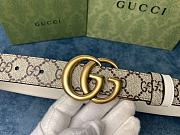 Gucci Marmont Thin Belt Double G Buckle In White - 3