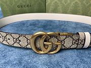 Gucci Marmont Thin Belt Double G Buckle In White - 4