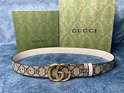 Gucci Marmont Thin Belt Double G Buckle In White - 6