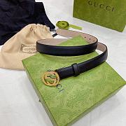 Gucci Men Black Leather Logo GG Belt - 6