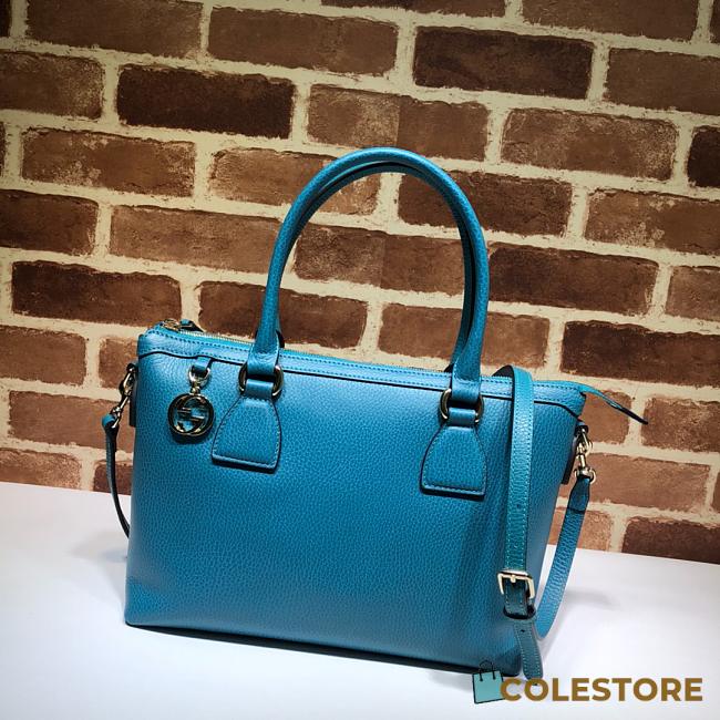 Gucci Convertible Straight Charm In Blue Soft Leather 449659 Size 28x22x12cm - 1