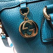 Gucci Convertible Straight Charm In Blue Soft Leather 449659 Size 28x22x12cm - 6