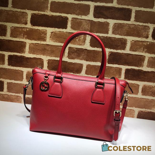 Gucci Convertible Straight Charm In Red Soft Leather 449659 Size 28x22x12cm - 1