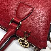 Gucci Convertible Straight Charm In Red Soft Leather 449659 Size 28x22x12cm - 4