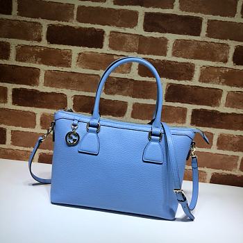 Gucci Convertible Straight Charm In Light Blue Soft Leather 28cm 