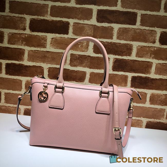 Gucci Convertible Straight Charm In Pink Soft Leather 449659 Size 28x22x12cm  - 1
