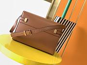 YSL Manhattan Shoulder Bag In Brown Leather 579271 Size 24cm - 3