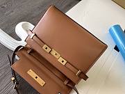 YSL Manhattan Shoulder Bag In Brown Leather 579271 Size 24cm - 5