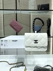 Chanel Jewel Hook Card Holders In White AP2397 Size 11cm - 1
