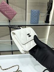 Chanel Jewel Hook Card Holders In White AP2397 Size 11cm - 3