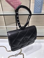 Chanel Jewel Hook Card Holders In Black AP2397 Size 11cm - 6