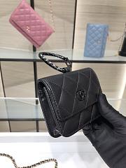 Chanel Jewel Hook Card Holders In Black AP2397 Size 11cm - 4