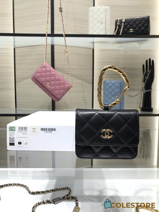 Chanel Jewel Hook Card Holders With Gold Hardware AP2397 Size 11cm - 1