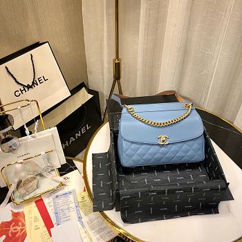Chanel Bolsa Flap Bag In Blue AS0416 Size 24cm
