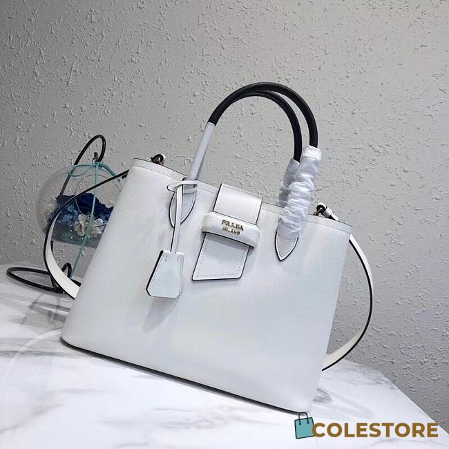 Prada Top Handle Tote Bag With Black Strap 1BG148 Size 34x24x16cm - 1
