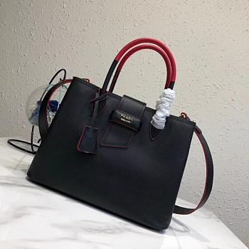 Prada Top Handle Tote Bag In Black 1BG148 Size 34x24x16cm