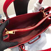 Prada Top Handle Tote Bag In Red 1BG148 Size 34x24x16cm - 5
