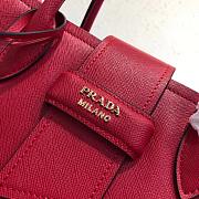 Prada Top Handle Tote Bag In Red 1BG148 Size 34x24x16cm - 2