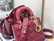 Dior Lady Dior My ABC Bag Pink Patent Cannage Calfskin M0531 Size 20cm - 2