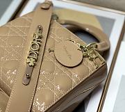 Dior Lady Dior My ABC Bag Beige Patent Cannage Calfskin M0531 Size 20cm - 2