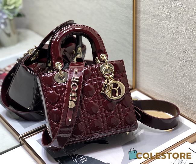 Dior Lady Dior My ABC Bag Bodeaux Patent Cannage Calfskin 20cm - 1
