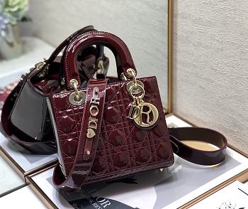 Dior Lady Dior My ABC Bag Bodeaux Patent Cannage Calfskin 20cm