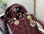 Dior Lady Dior My ABC Bag Bodeaux Patent Cannage Calfskin 20cm - 3