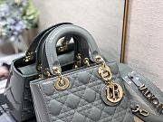 Dior Lady Dior My ABC Bag Grey Patent Cannage Calfskin M0531 Size 20cm - 2
