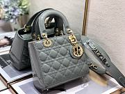 Dior Lady Dior My ABC Bag Grey Patent Cannage Calfskin M0531 Size 20cm - 4
