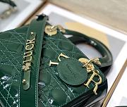 Dior Lady Dior My ABC Bag Green Patent Cannage Calfskin M0531 Size 20cm - 2