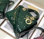 Dior Lady Dior My ABC Bag Green Patent Cannage Calfskin M0531 Size 20cm - 3
