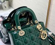 Dior Lady Dior My ABC Bag Green Patent Cannage Calfskin M0531 Size 20cm - 4