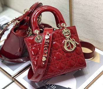 Dior Lady Dior My ABC Bag Red Cherry Patent Cannage Calfskin 20cm