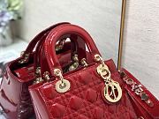 Dior Lady Dior My ABC Bag Red Cherry Patent Cannage Calfskin 20cm - 3