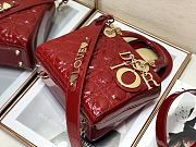 Dior Lady Dior My ABC Bag Red Cherry Patent Cannage Calfskin 20cm - 5