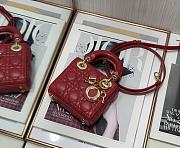 Dior Lady Dior My ABC Bag Red Cannage Calfskin M0531 Size 11cm - 6