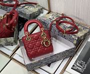 Dior Lady Dior My ABC Bag Red Cannage Calfskin M0531 Size 11cm - 2